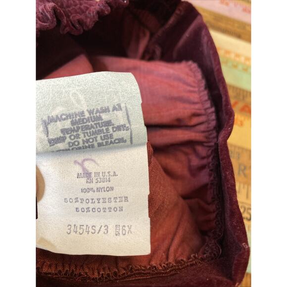 Roget Vintage 1960s Girls Red Velvet Elastic Waist Mini Skirt Size 6X USA - Picture 3 of 11